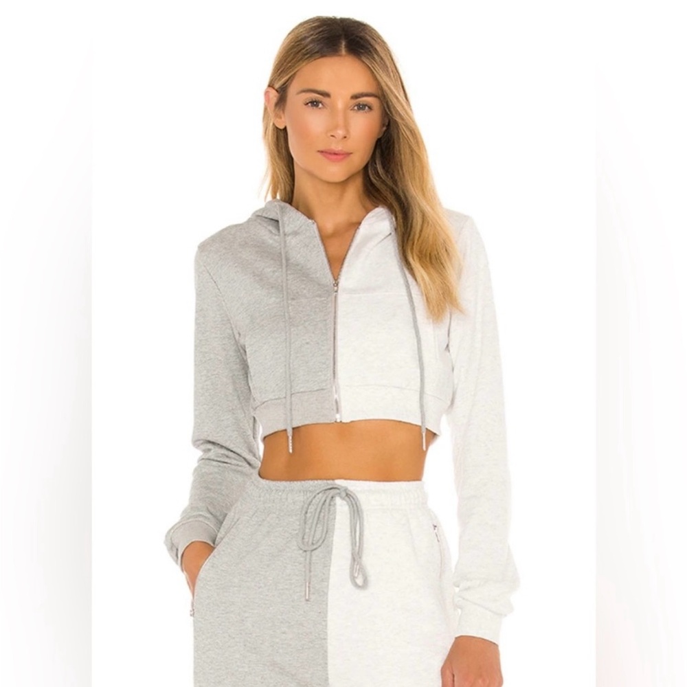 superdown Gray Women's Cropped Hoodie Sweater